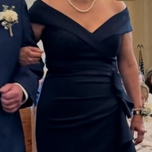 Xscape Scuba off the shoulder gown - size 14